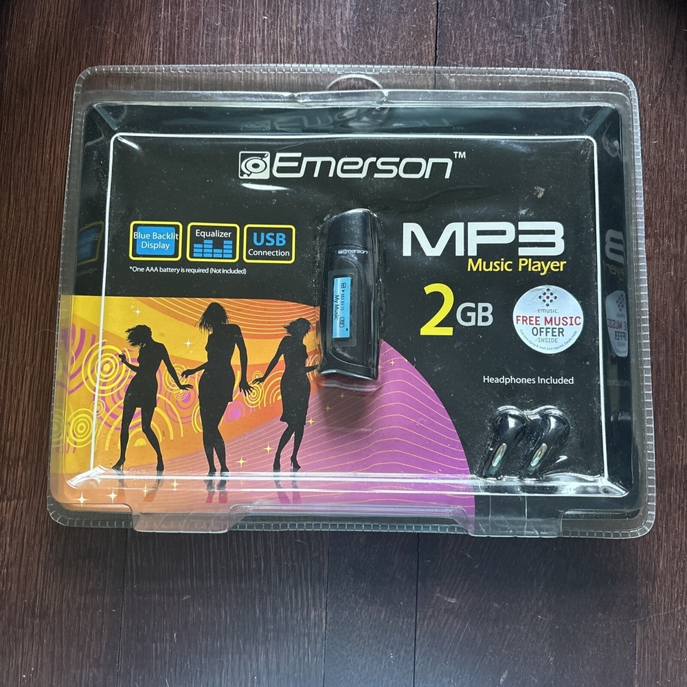 Emerson MP3‎ Music Player 2GB Headphones Included New Sealed In Package